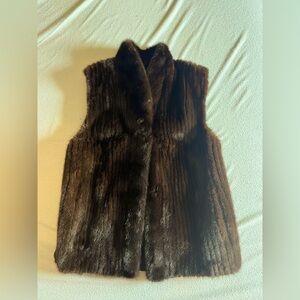 Vintage Brown Fur Vest - Real Fur